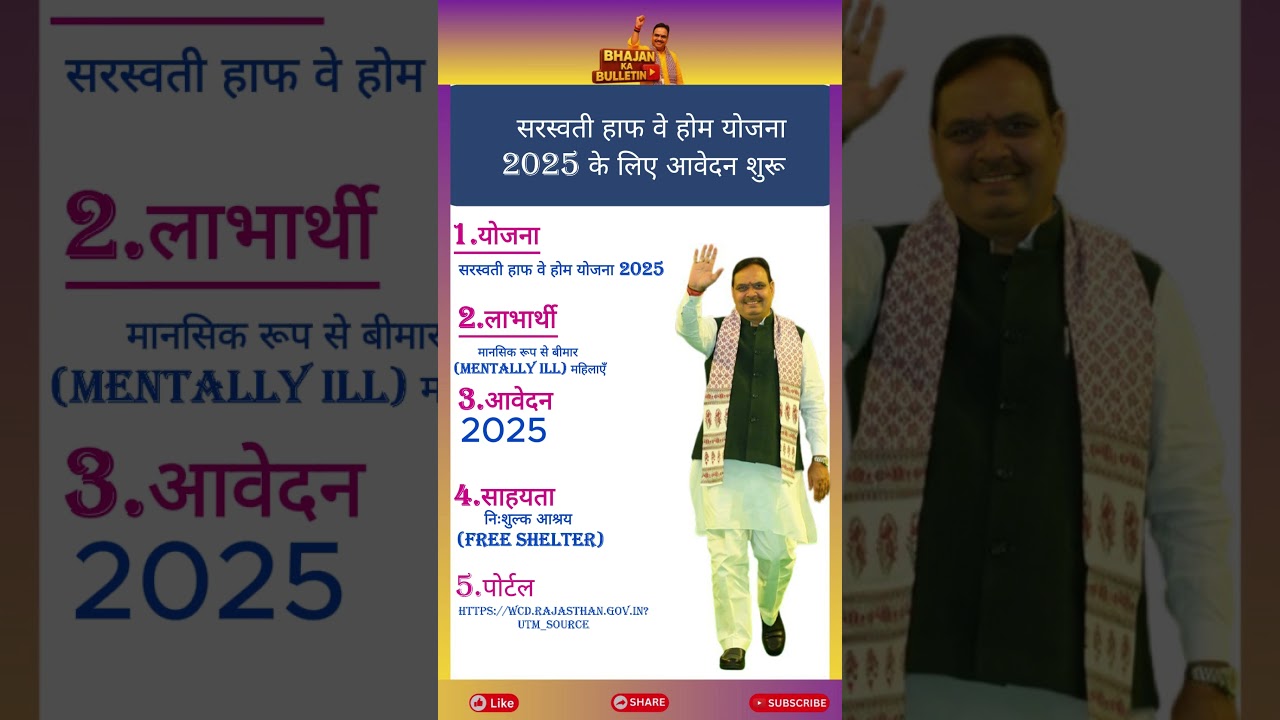 👉 Saraswati Half Way Home Yojana 2025 | Bhajan Lal Govt Scheme | Rajasthan Govt