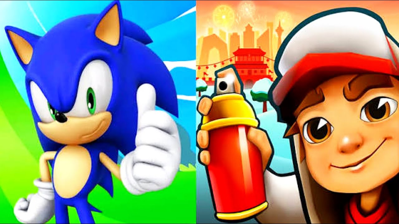 Sonic dash vs subway surfers   Android Gameplay