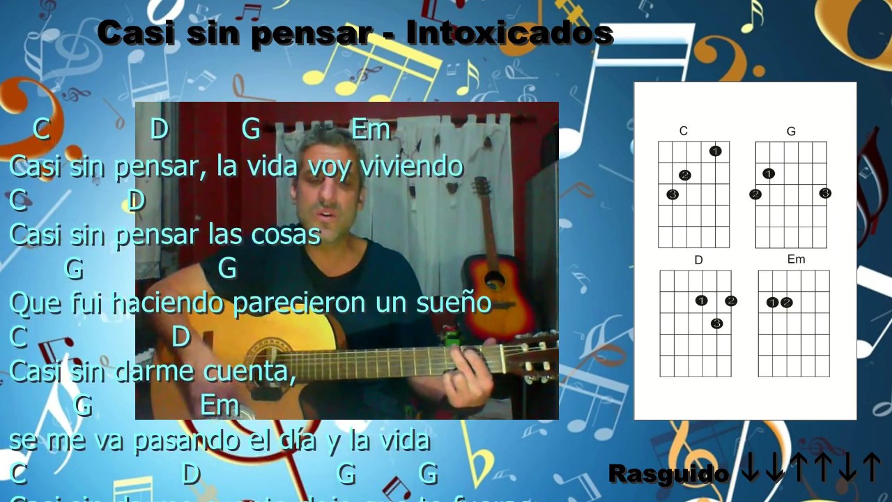 Como tocar Casi sin pensar en guitarra (letra y acordes)
