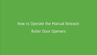 How to operate your Merlin roller garage door opener manually