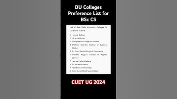 DU Colleges Preference List for BSc Computer Science 🖥️ #shorts #delhiuniversity