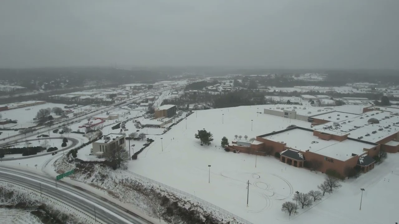 Danville Virginia and a view from the air on a snow day 11622 DJI air