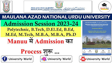 Manuu Online Form Apply Start For All Courses || Diploma, D.El.Ed, B.Ed, M.Ed, B.Tech, M.B.A, M.C.A