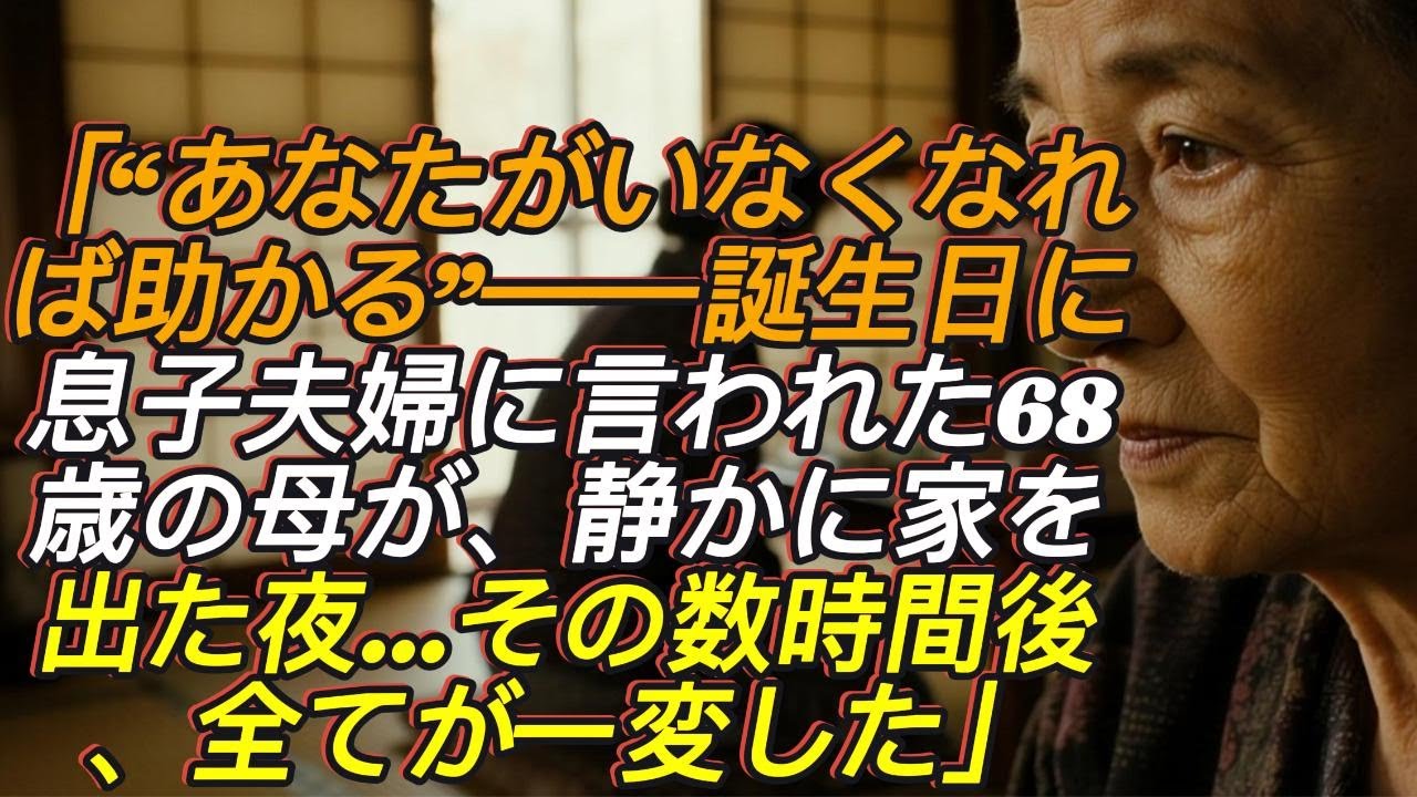 「“いなくなるのが一番の贈り物”──誕生日に息子夫婦に侮辱された68歳の母、静かに家を出た夜に起きた“予想外の結末”【シニアライフ】