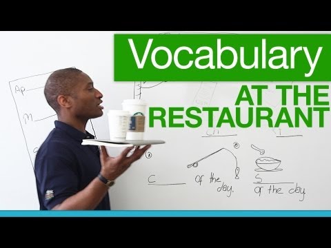 Basic English vocabulary for restaurants