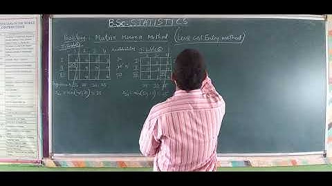 Matrix Minima method or Least Cost entry method through an example  - BSc Statistics