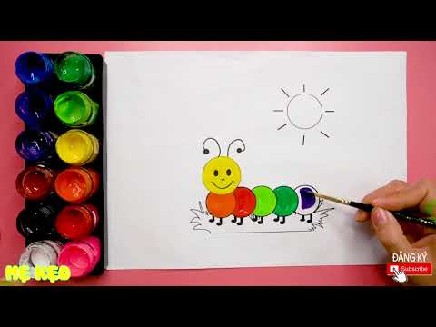 Tô Màu Chú Sâu Dễ Thương ❤️ How To Paint Cute Insect With Watercolors ❤️ Mẹ Kẹo TV