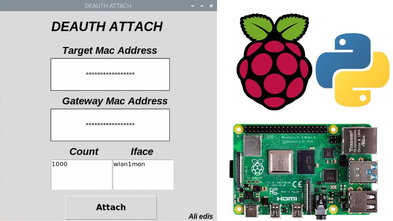 Deauthentication Attack Gui with Raspberry pi and Python - YouTube