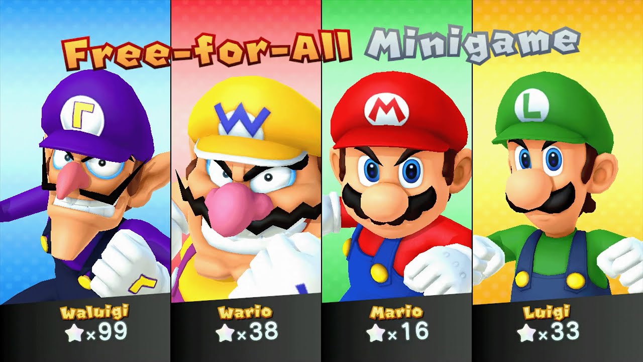 Mario Party 10 - Waluigi vs Wario vs Mario vs Luigi - Chaos Castle