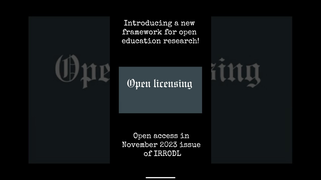 New open education research framework