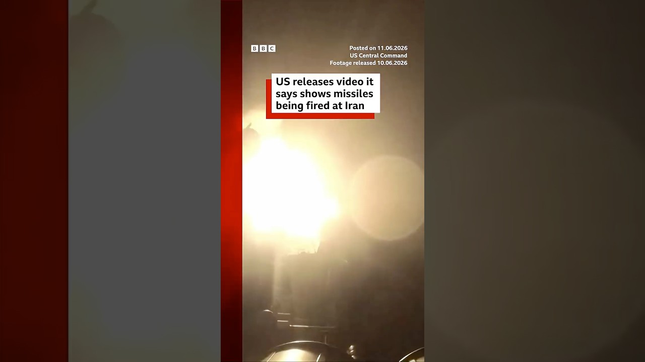 US releases video it says shows missiles being fired at Iran. #BBCNews