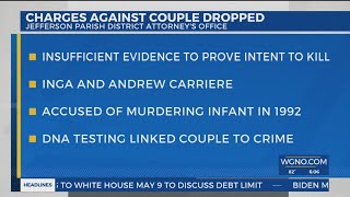 Murder charges dropped for Jefferson Parish couple once accused in 1992 death of baby