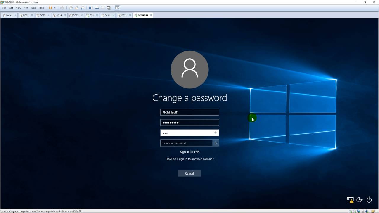 Change domain user password from client machine running Windows 17