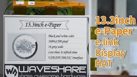 Waveshare 13.3inch e-Paper e-Ink Display HAT For Raspberry Pi, 1600×1200, 16 Grey Scales
