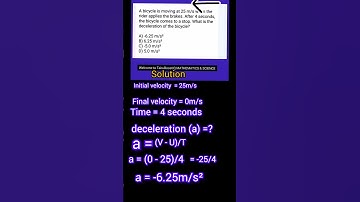 How to calculate deceleration of an abject #viralshorts #deceleration#physics