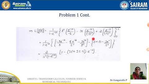 Lecture video_18MAT31_Module 1_Laplace Transforms_Periodic functions_Dr Gangavathi P