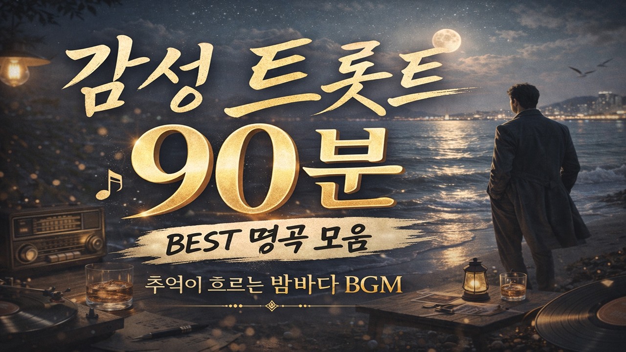 비 오는 날 창가에서 술 한잔하며 듣기 좋은 낭만 트로트 연주곡 전곡 모음