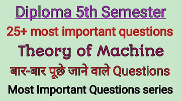 Theory of Machine (TOM) most Important Questions series for Mechanical Engineering. 5th Semester