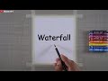 How to draw waterfall for beginners a simple and easy tutorial with oil pastels