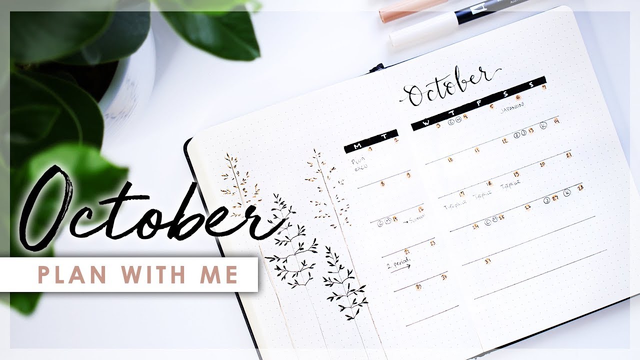 OCTOBER 2018 Plan With Me || Bullet Journal Monthly Setup (minimalist) bullet journal setup for beginners