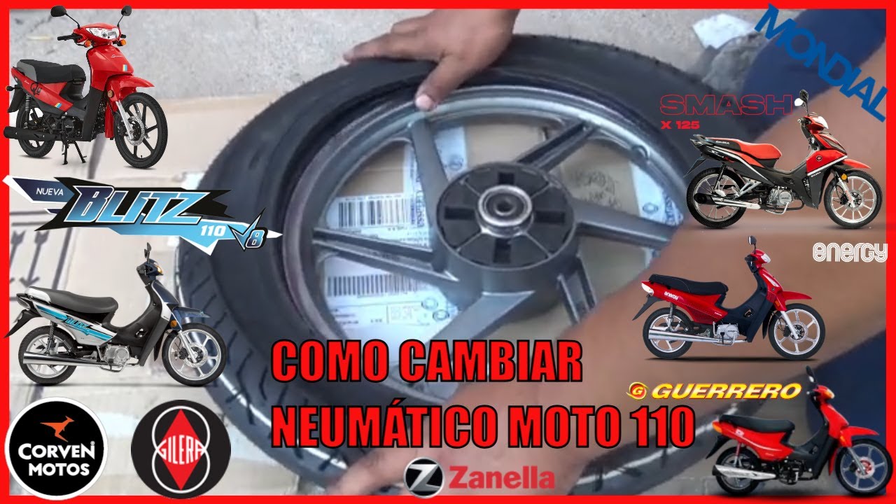 CÓMO CAMBIAR NEUMÁTICO TRASERO MOTO 110 