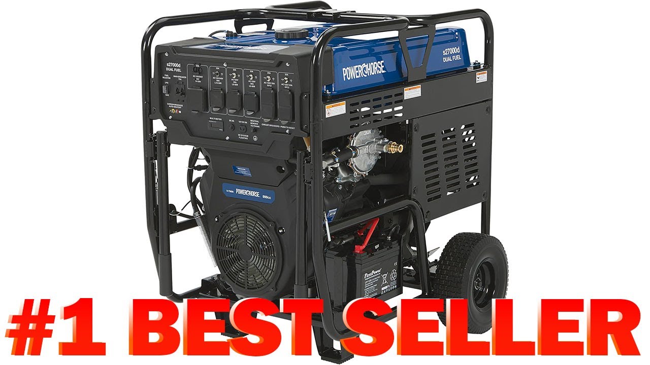 Powerhorse Portable Generator - 27000 Watts, Dual Fuel, Electric Start, CO Monitor - B0F23X72YD