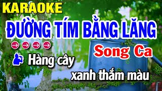 Karaoke Đường Tím Bằng Lăng - Song Ca - Beat Hay | Huỳnh Lê