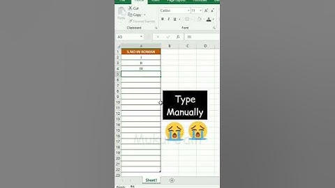 Trick to type serial no. in roman in excel Hindi