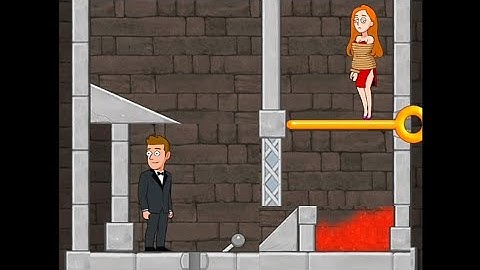 puzzle spy game pull the pin game / save girl level (Avoid Lava)