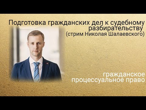 Подготовка гражданских дел к судебному разбирательству (стрим Николая Шалаевского)