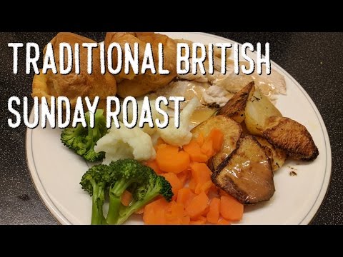 Traditional British Sunday Roast Chicken Dinner