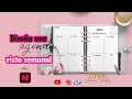 Maquetacion de una agenda con vista semanal, en InDesign.