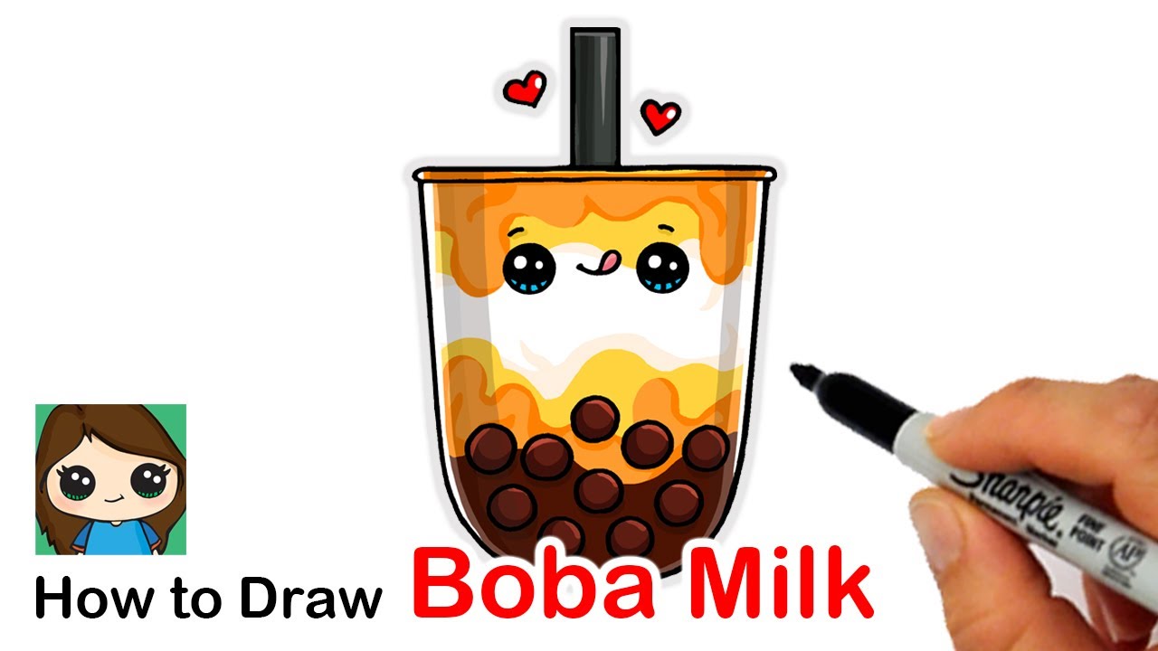 Cute Boba Drawings boba cute drawing Perfect for bubble tea lovers