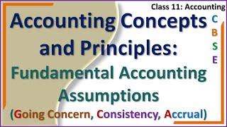 Accounting Concepts and Principles, Fundamental Accounting Assumptions, Going Concern, Consistency,