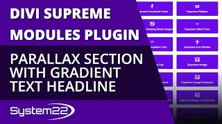 Divi Supreme Modules Parallax Section With Gradient Text Headline 👈