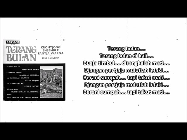 KRONTJONG ENSEMBLE PANTJA WARNA - TERANG BULAN (Tjipt. NN) (1957) class=