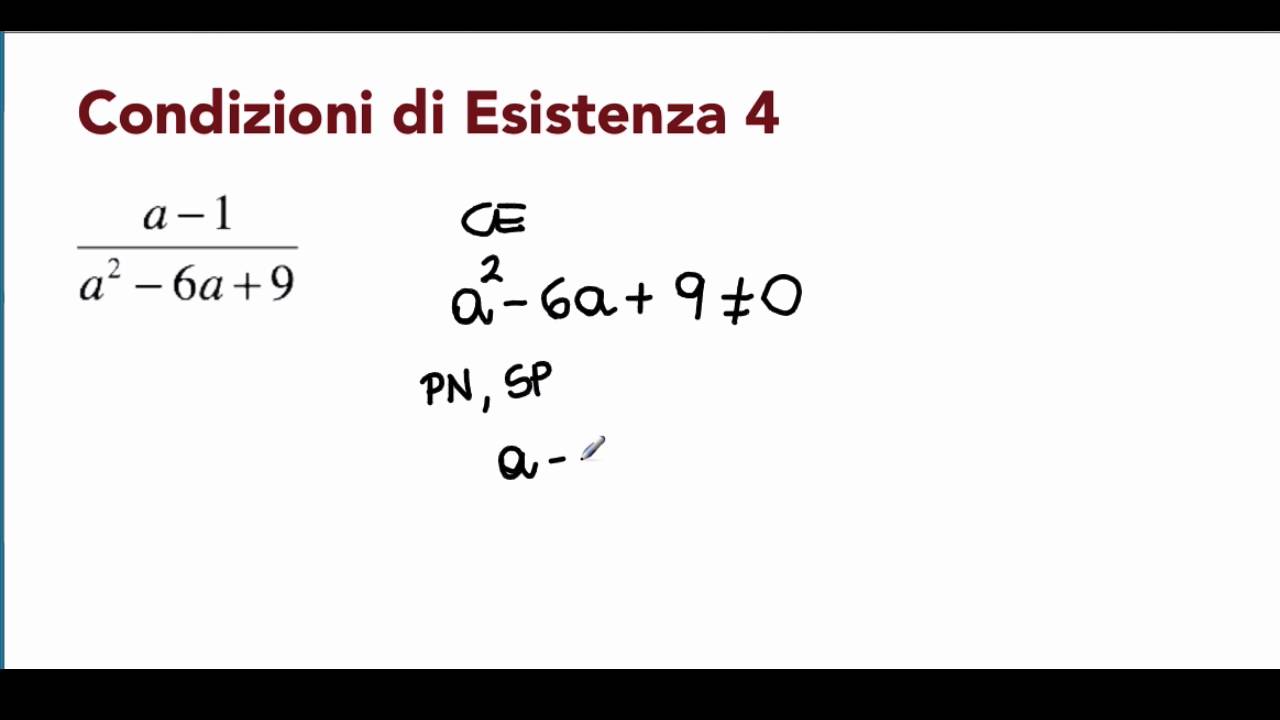 Condizioni Di Esistenza Frazioni Algebriche Esercizi Svolti Condizioni Esistenza Frazioni Algebriche 4 - YouTube