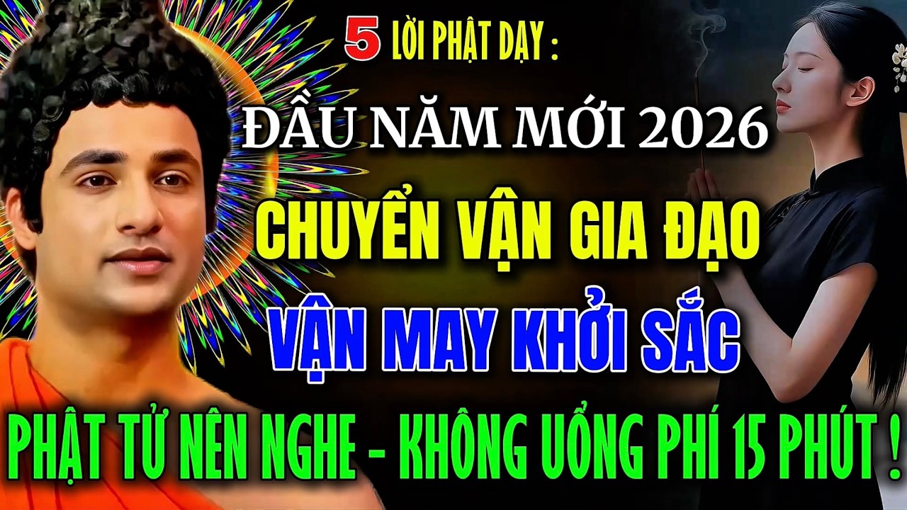 5 Lời Phật Dạy Đầu Năm Mới 2026 - Chuyển Vận Gia Đạo, Vận May Khởi Sắc - Nên Nghe Không Uổng 15 Phút