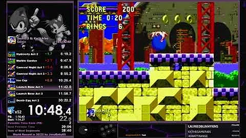 Sonic 3 & Knuckles 1Player2Controller speedrun in 29:56 RTA-TB
