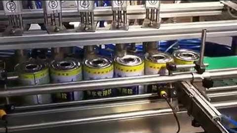 fully automatic 6 head cpvc glue solvent cement filling inkjet coding cap pressing line