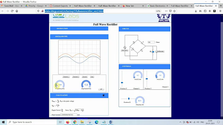 Virtual Lab || Full Wave Rectifier || Lab Experiment || Online Lab || Basic Electronic Lab || FWR