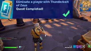 Eliminate a pleyrs with Thunderbolt of Zeus Fortnite