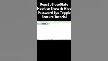 React JS useState Hook to Show & Hide Password Eye Toggle Feature Tutorial #coding #shorts #website