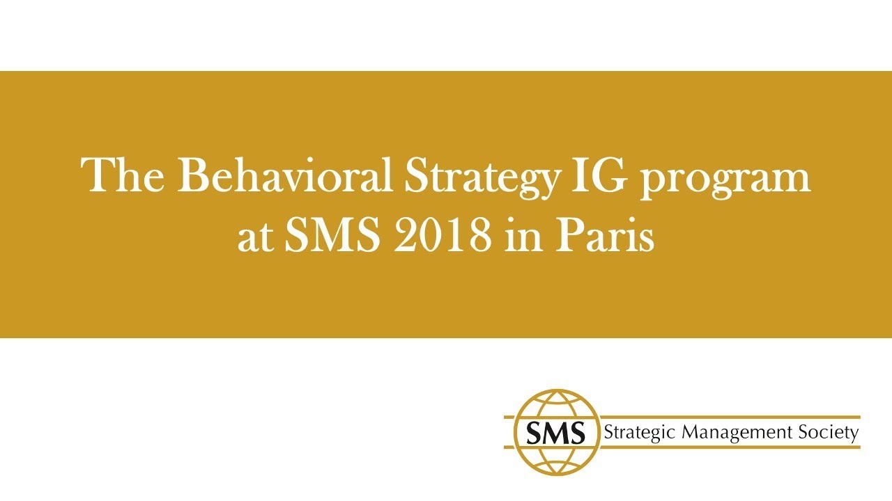 The Behavioral Strategy IG program 2018