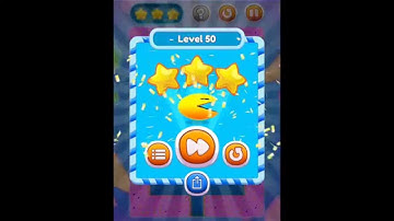 PAC-MAN Bounce - Puzzle Adventure level 50 walkthrough solution for 3 stars