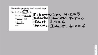 Alg 1-3 Properties of Numbers - Intro Properties Application
