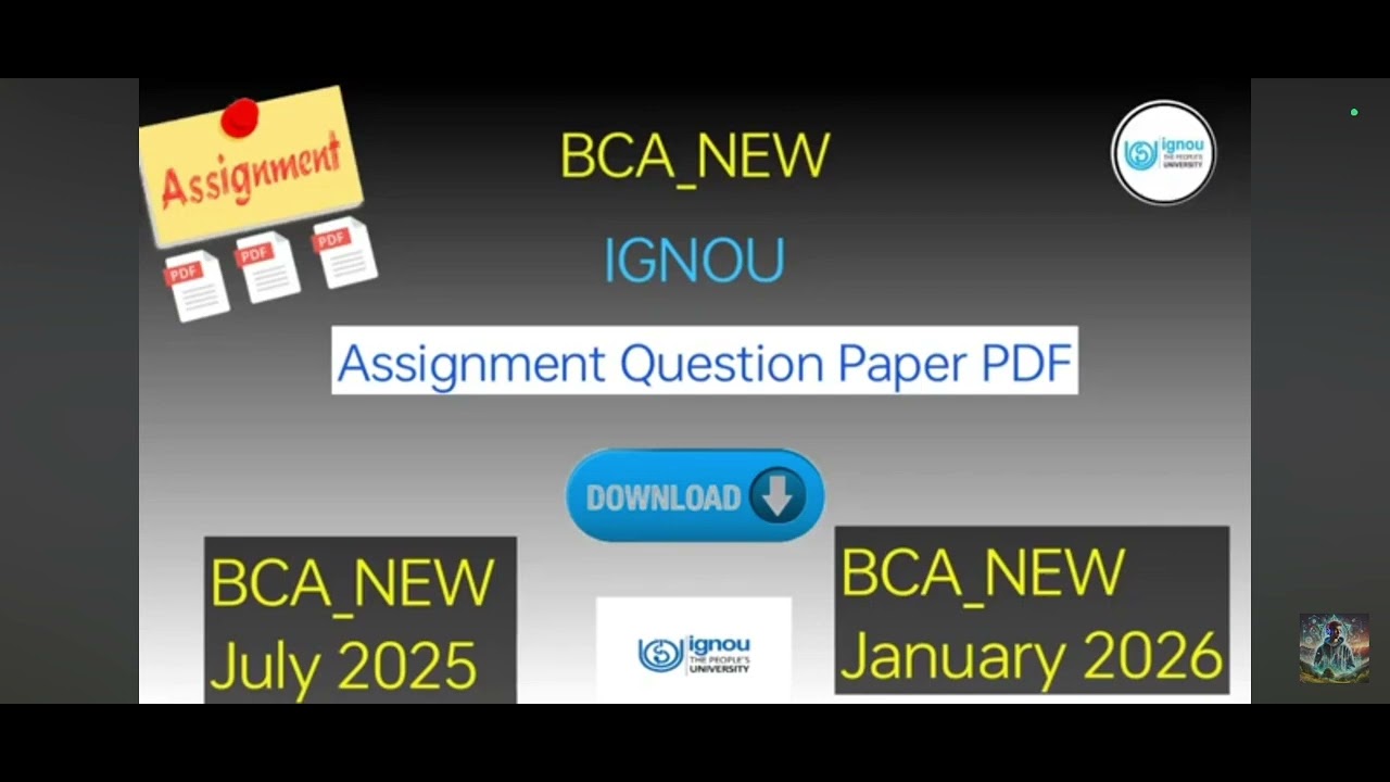 BCA_NEW | IGNOU | Assignment question paper pdf | Download July 2025 ...