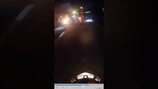 risky overtake of a truck. near accident