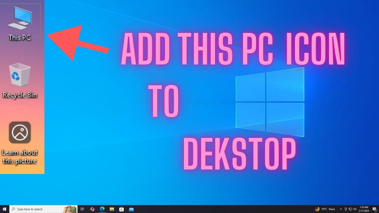 Add Computer Icon This pc icon add. This Pc/My computer Desktop Icons missing? Add ...