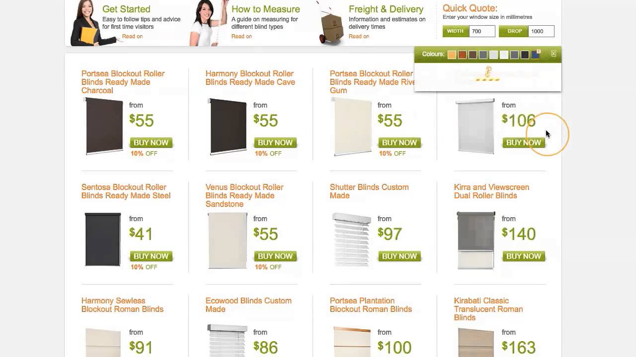 Cheapa Blinds   Using the Quick Quote Tool